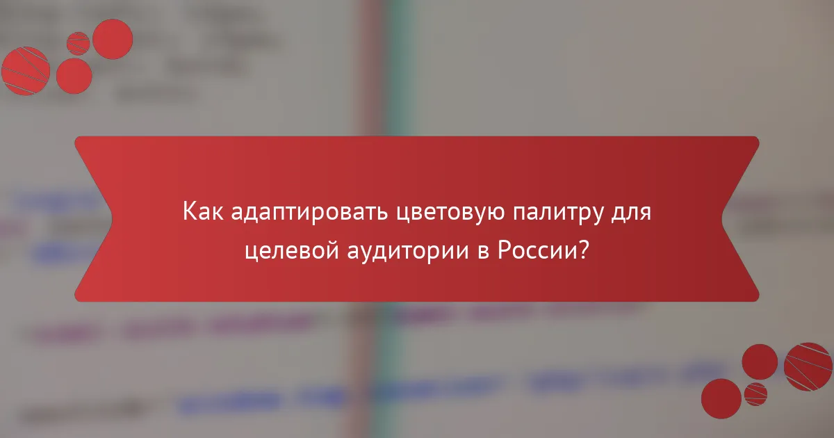Как адаптировать цветовую палитру для целевой аудитории в России?