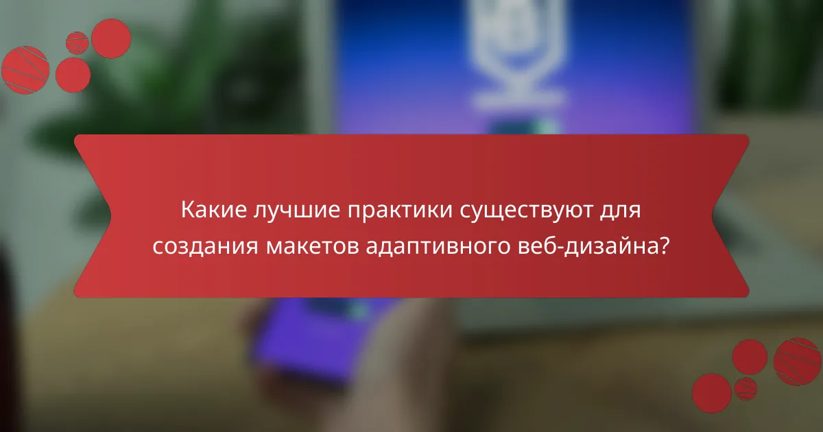 Какие лучшие практики существуют для создания макетов адаптивного веб-дизайна?