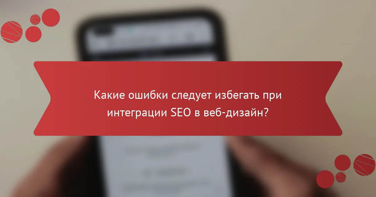 Какие ошибки следует избегать при интеграции SEO в веб-дизайн?