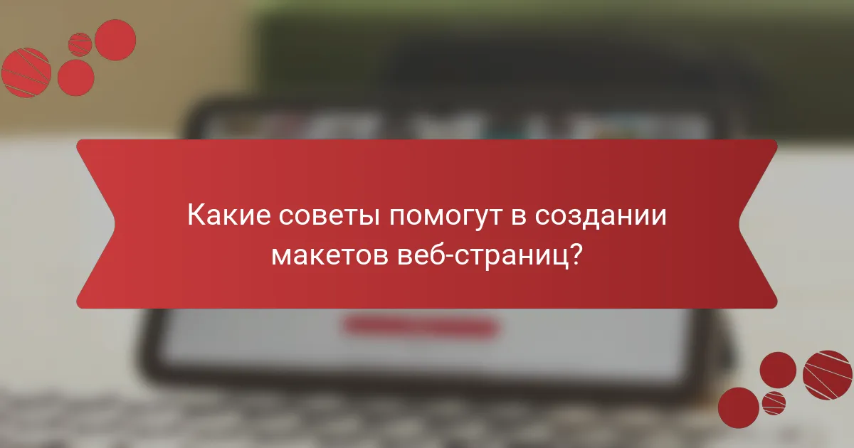Какие советы помогут в создании макетов веб-страниц?